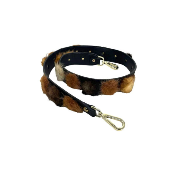 Asa para Bolso de Piel con Pompones Decorativos de Pelito - Imagen 3