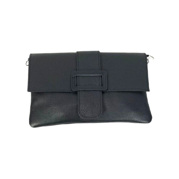 Bolso Bandolera en Piel Italiana para Mujer con Hebilla Decorativa, Solapa y Cremallera - Imagen 24