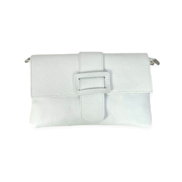 Bolso Bandolera en Piel Italiana para Mujer con Hebilla Decorativa, Solapa y Cremallera - Imagen 21