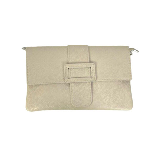 Bolso Bandolera en Piel Italiana para Mujer con Hebilla Decorativa, Solapa y Cremallera - Imagen 23