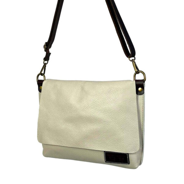 Bolso Bandolera De Piel Natural para Mujer con Solapa y Cremallera - Imagen 16