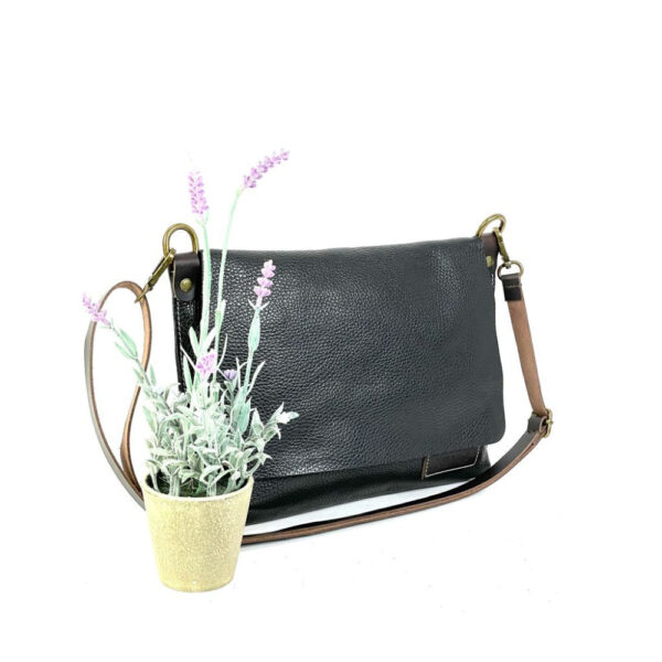 Bolso Bandolera De Piel Natural para Mujer con Solapa y Cremallera - Imagen 18