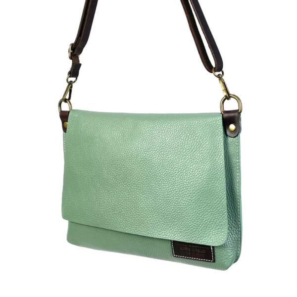 Bolso Bandolera De Piel Natural para Mujer con Solapa y Cremallera - Imagen 20