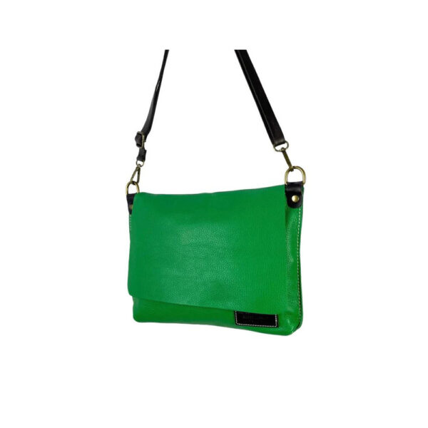 Bolso Bandolera De Piel Natural para Mujer con Solapa y Cremallera - Imagen 6