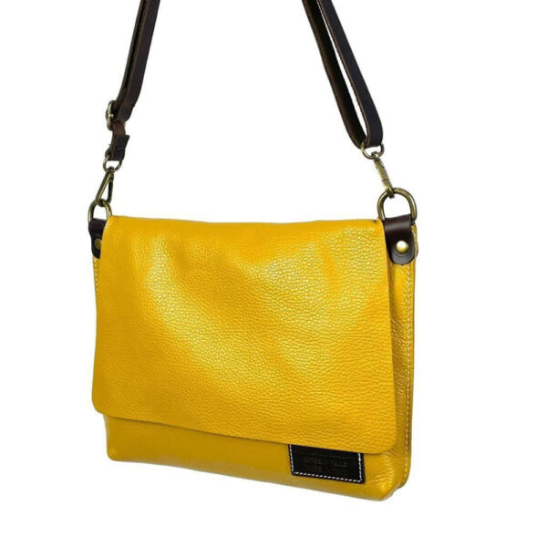 Bolso Bandolera De Piel Natural para Mujer con Solapa y Cremallera - Imagen 12