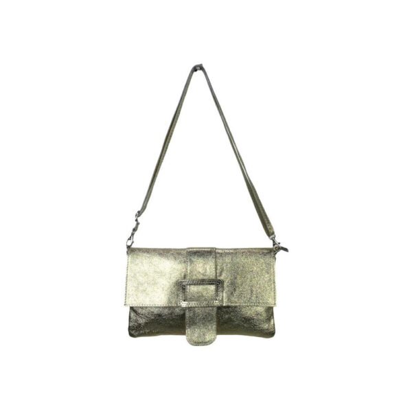 Bolso Bandolera de Piel para Mujer con Efecto Brillante y Hebilla Decorativa - Imagen 4