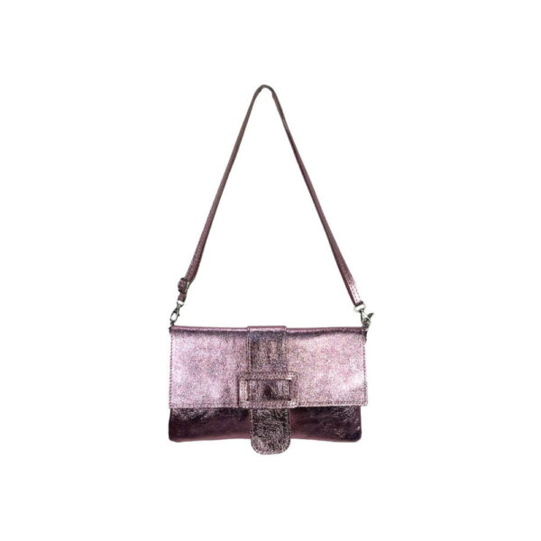 Bolso Bandolera de Piel para Mujer con Efecto Brillante y Hebilla Decorativa - Imagen 5
