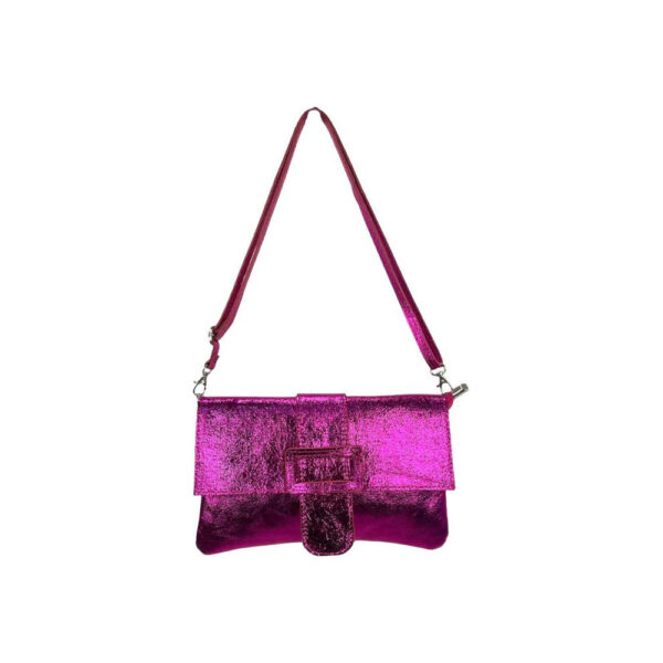 Bolso Bandolera de Piel para Mujer con Efecto Brillante y Hebilla Decorativa - Imagen 8