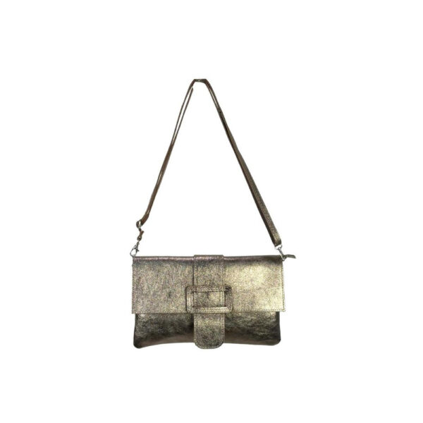 Bolso Bandolera de Piel para Mujer con Efecto Brillante y Hebilla Decorativa - Imagen 9