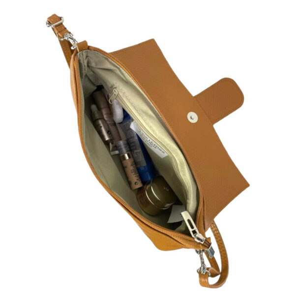 Bolso Bandolera de Piel para Mujer con Efecto Brillante y Hebilla Decorativa - Imagen 10