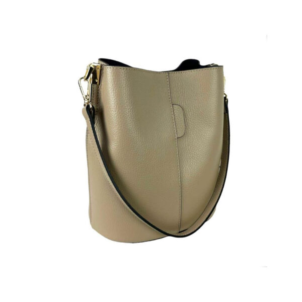 Bolso cubo de Hombro en Piel Italiana para Mujer con Cierre de Botón - Imagen 16