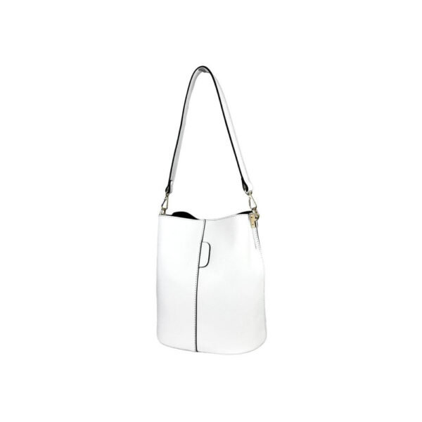 Bolso cubo de Hombro en Piel Italiana para Mujer con Cierre de Botón - Imagen 3