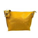 Bolso de Piel de Grano con Cremallera y Bolsillo trasero para Mujer