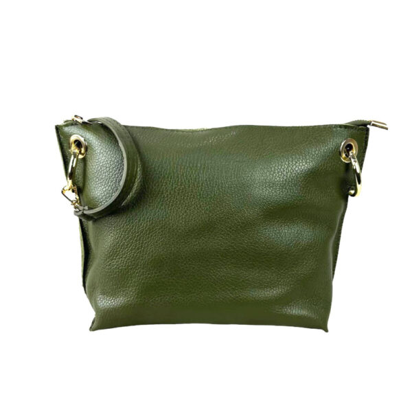 Bolso de Piel de Grano con Cremallera y Bolsillo trasero para Mujer - Imagen 11