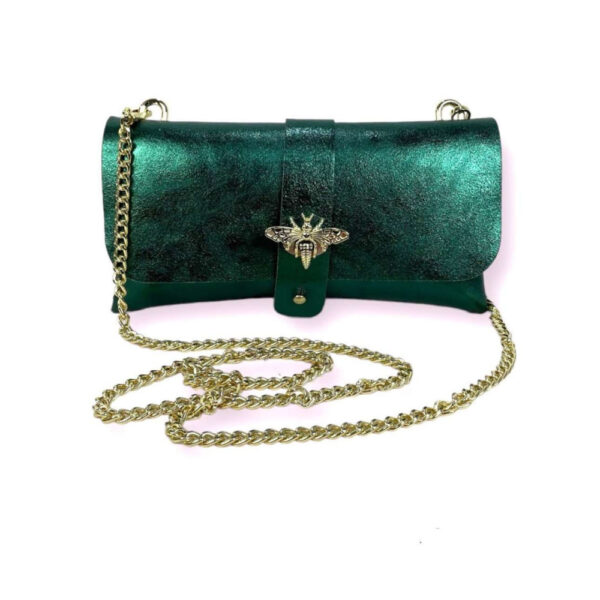 Bolso de Piel Metalizado tipo Sobre con Broche de Abeja para Mujer - Imagen 25