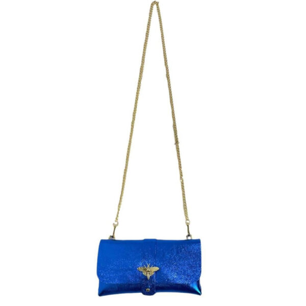 Bolso de Piel Metalizado tipo Sobre con Broche de Abeja para Mujer - Imagen 14