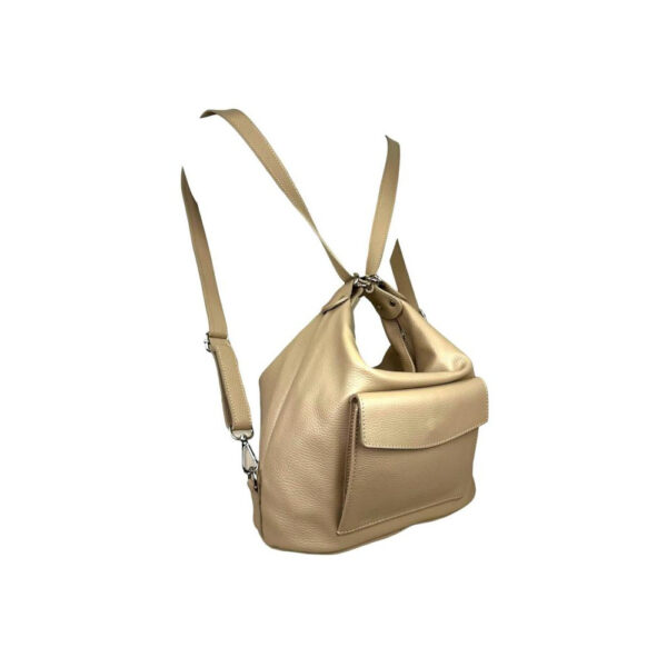 Bolso-Mochila de Piel Italiana para Mujer con Gran Capacidad y Bolsillo Frontal - Imagen 6