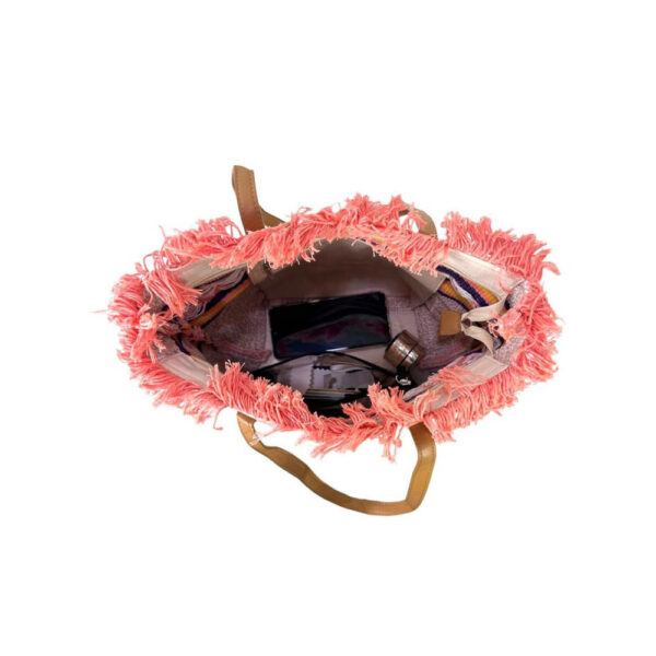 Bolso Shopper Mujer tipo Alfombra con Asas Largas y Flecos Decorativos - Imagen 7