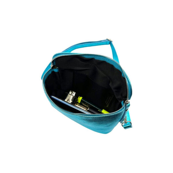 Riñonera de piel con Efecto Metalizado y Cremalleras para Mujer - Imagen 5