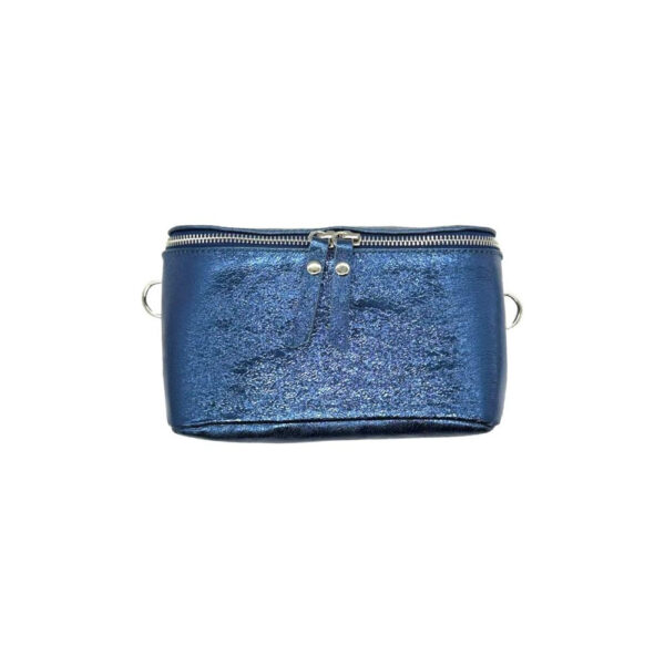 Riñonera de piel con Efecto Metalizado y Cremalleras para Mujer - Imagen 8