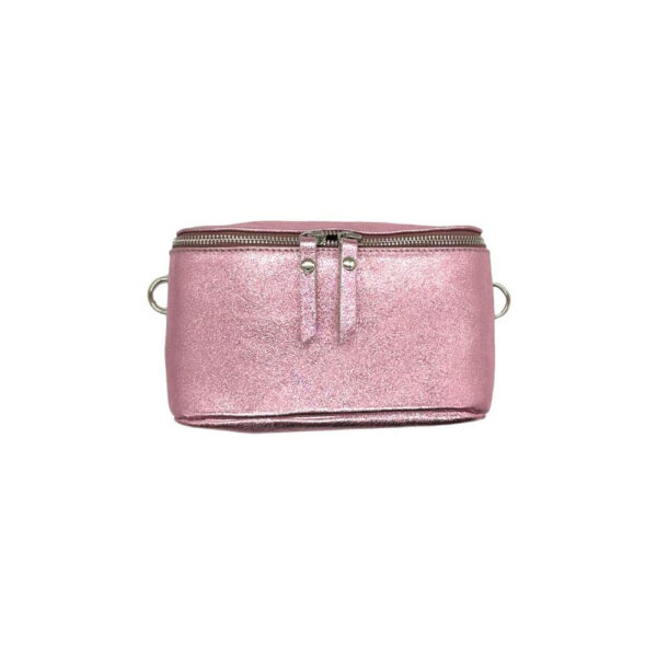 Riñonera de piel con Efecto Metalizado y Cremalleras para Mujer - Imagen 10