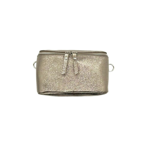 Riñonera de piel con Efecto Metalizado y Cremalleras para Mujer - Imagen 11
