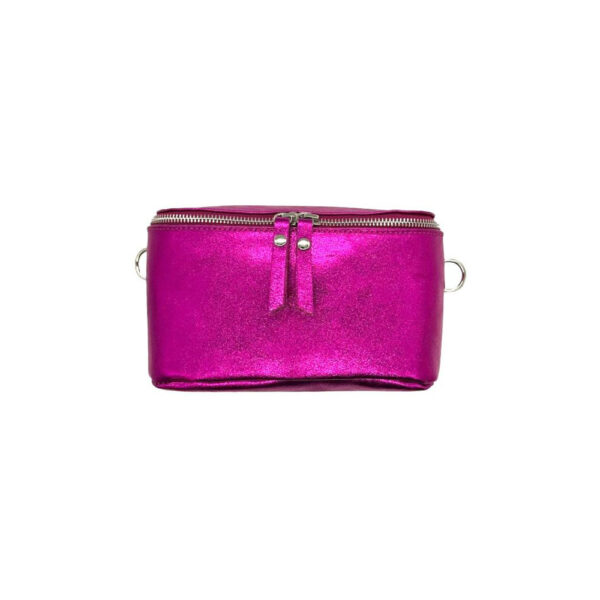 Riñonera de piel con Efecto Metalizado y Cremalleras para Mujer - Imagen 13