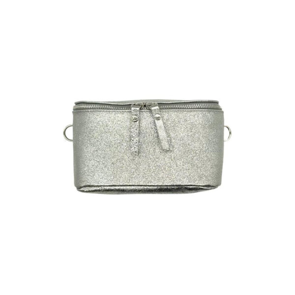 Riñonera de piel con Efecto Metalizado y Cremalleras para Mujer - Imagen 2