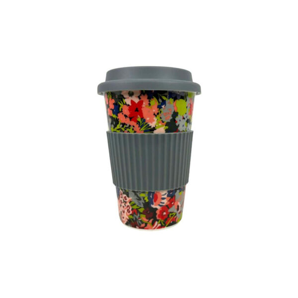 Taza de Cerámica con Tapa de Silicona y Protector de Mano para Mujer - Imagen 2