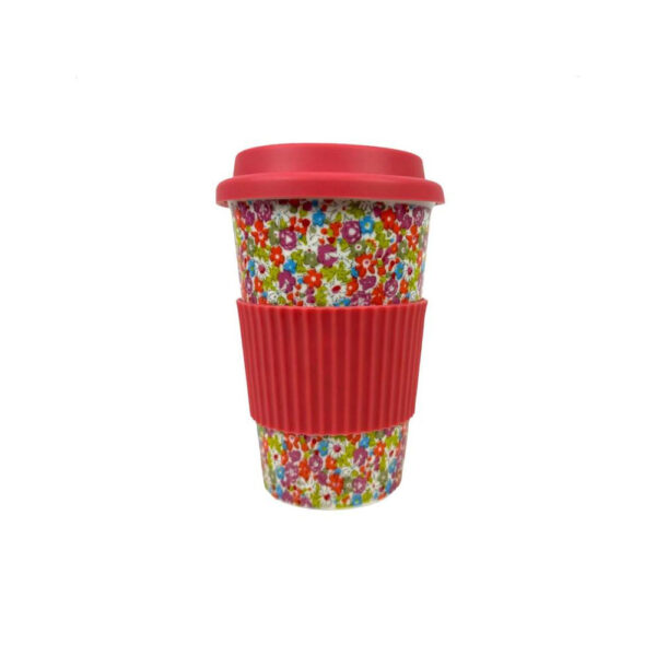 Taza de Cerámica con Tapa de Silicona y Protector de Mano para Mujer - Imagen 3