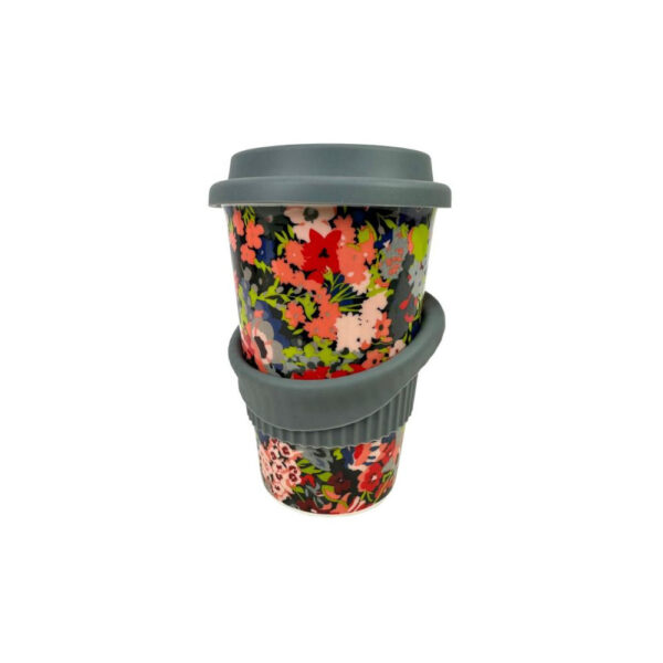 Taza de Cerámica con Tapa de Silicona y Protector de Mano para Mujer - Imagen 5