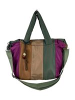 Amplio Bolso de Nylon Acolchado y Multicolor con Bolsillo Trasero para Mujer - Imagen 5