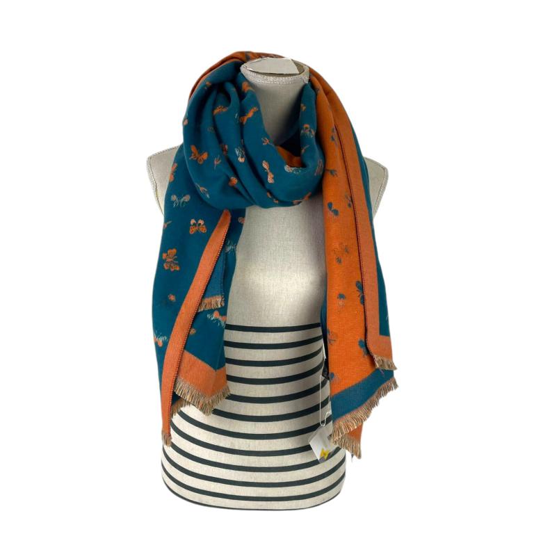 Bufanda de Lana con Diseño de Mariposas y Gran Calidad para Mujer