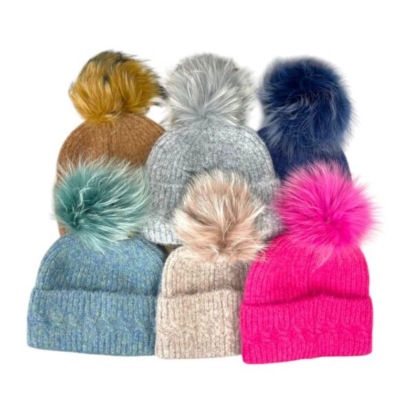 Gorro de Lana, Cashmere y Pelo Natural con Gran Calidad para Mujer - Imagen 2
