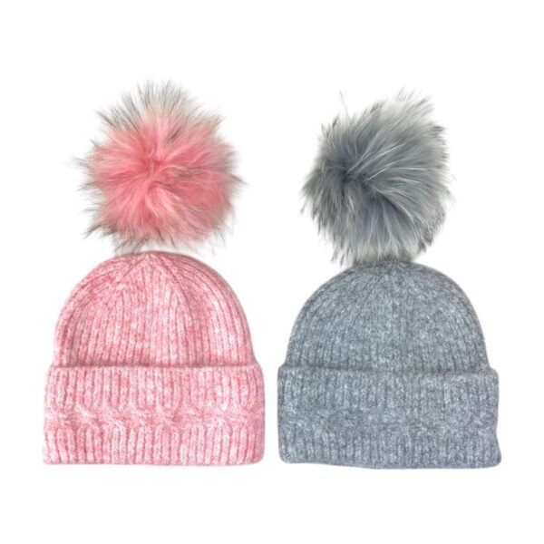 Gorro de Lana, Cashmere y Pelo Natural con Gran Calidad para Mujer - Imagen 3