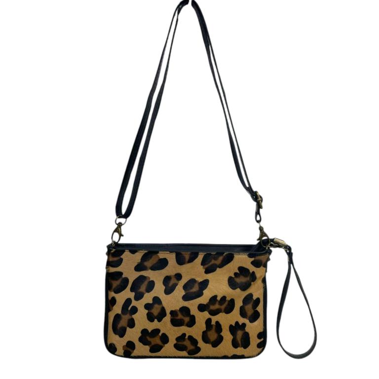 Bolso Bandolera de Piel Italiana con Pelo Natural y Asa Corta para Mujer