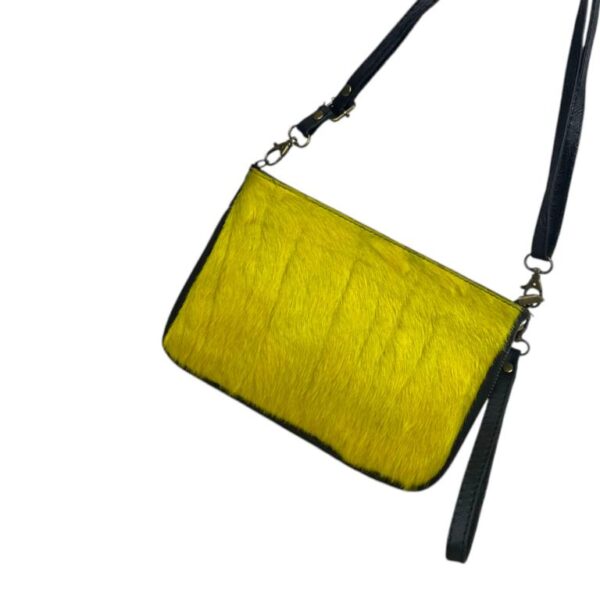 Bolso Bandolera de Piel Italiana con Pelo Natural y Asa Corta para Mujer - Imagen 10