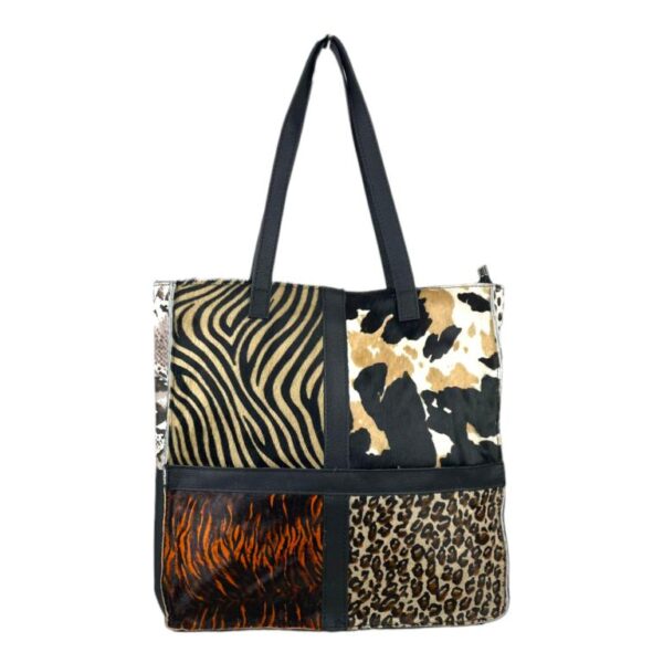 Bolso Shopper de Piel Animal Print con Diseño Exclusivo Mujer - Imagen 8