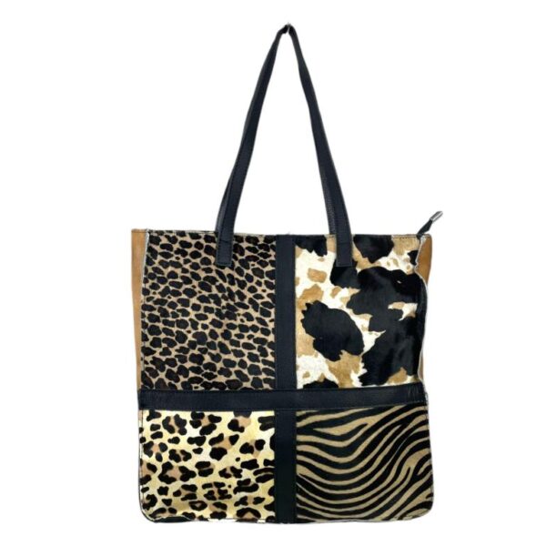 Bolso Shopper de Piel Animal Print con Diseño Exclusivo Mujer - Imagen 4