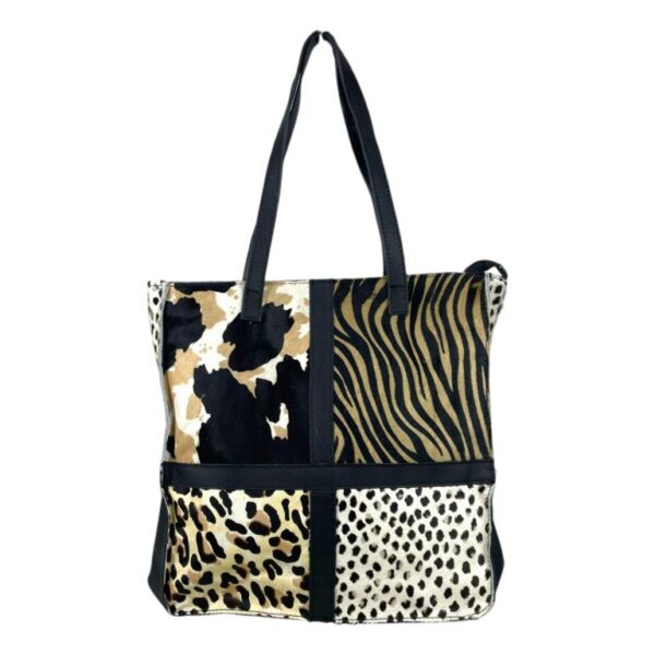 Bolso Shopper de Piel Animal Print con Diseño Exclusivo Mujer - Imagen 5