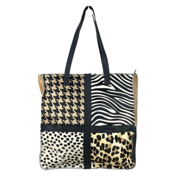 Bolso Shopper de Piel Animal Print con Diseño Exclusivo Mujer - Imagen 6