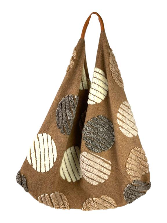 CG57881-Circulo-B Bolso de Hombro en Lana y Viscosa para Mujer - Imagen 1