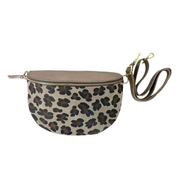 Riñonera de Piel Italiana con Diseño Animal Print y Cremallera para Mujer - Imagen 8