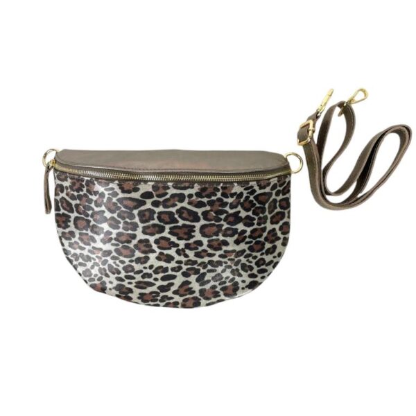 Riñonera de Piel Italiana con Diseño Animal Print y Cremallera para Mujer - Imagen 6