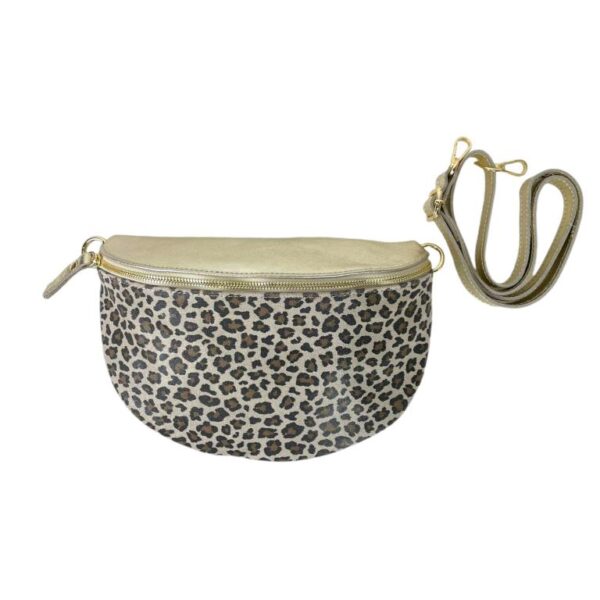 Riñonera de Piel Italiana con Diseño Animal Print y Cremallera para Mujer - Imagen 9