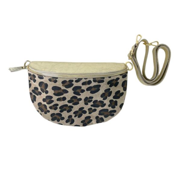 Riñonera de Piel Italiana con Diseño Animal Print y Cremallera para Mujer - Imagen 3