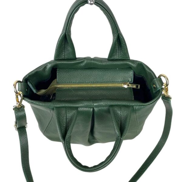 Bolso de Piel Italiana para Mujer con 2 Asas, Cremallera y Tira Bandolera - Imagen 13