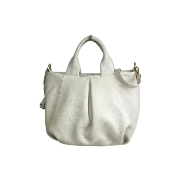 Bolso de Piel Italiana para Mujer con 2 Asas, Cremallera y Tira Bandolera - Imagen 4