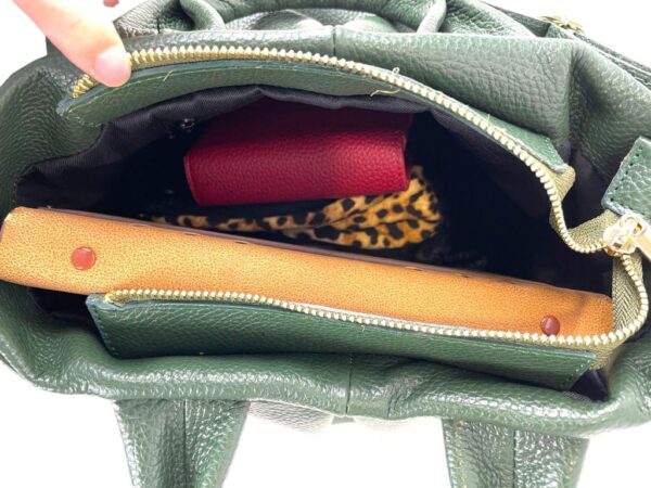 Bolso de Piel Italiana para Mujer con 2 Asas, Cremallera y Tira Bandolera - Imagen 14