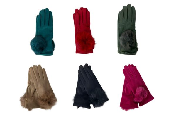Cómodos Guantes de Mujer con Pompón de Pelito y Bonito Diseño - Imagen 2